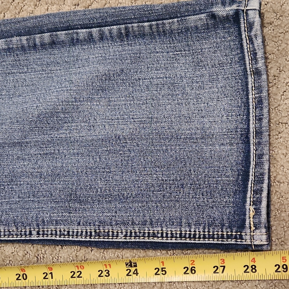 Stylish Blue Women's Jeans with Embellished Pockets 14P. Y2K STYLE - Picture 6 of 10